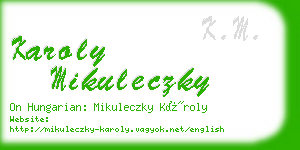 karoly mikuleczky business card